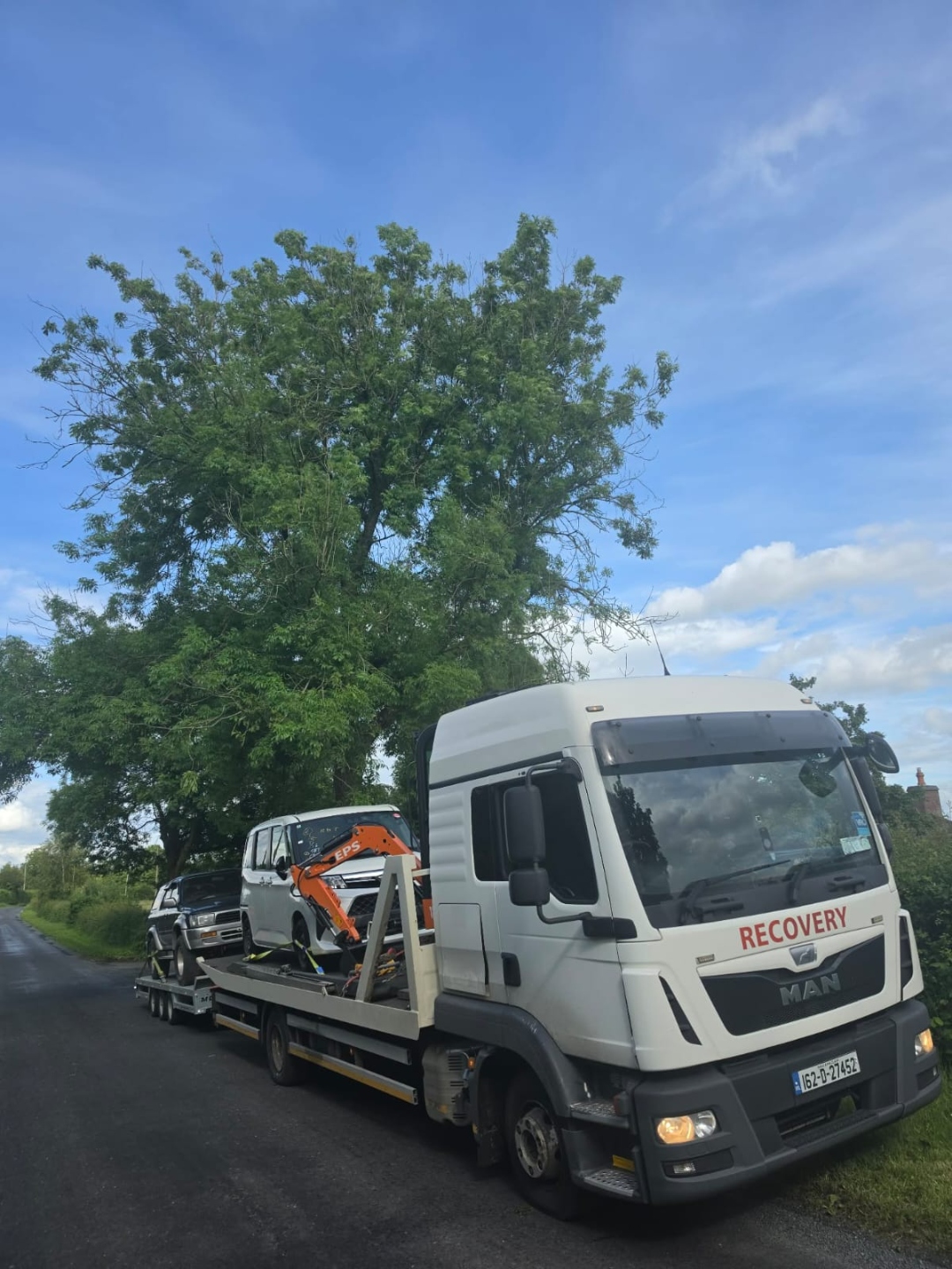 AH Recovery truck on a country road